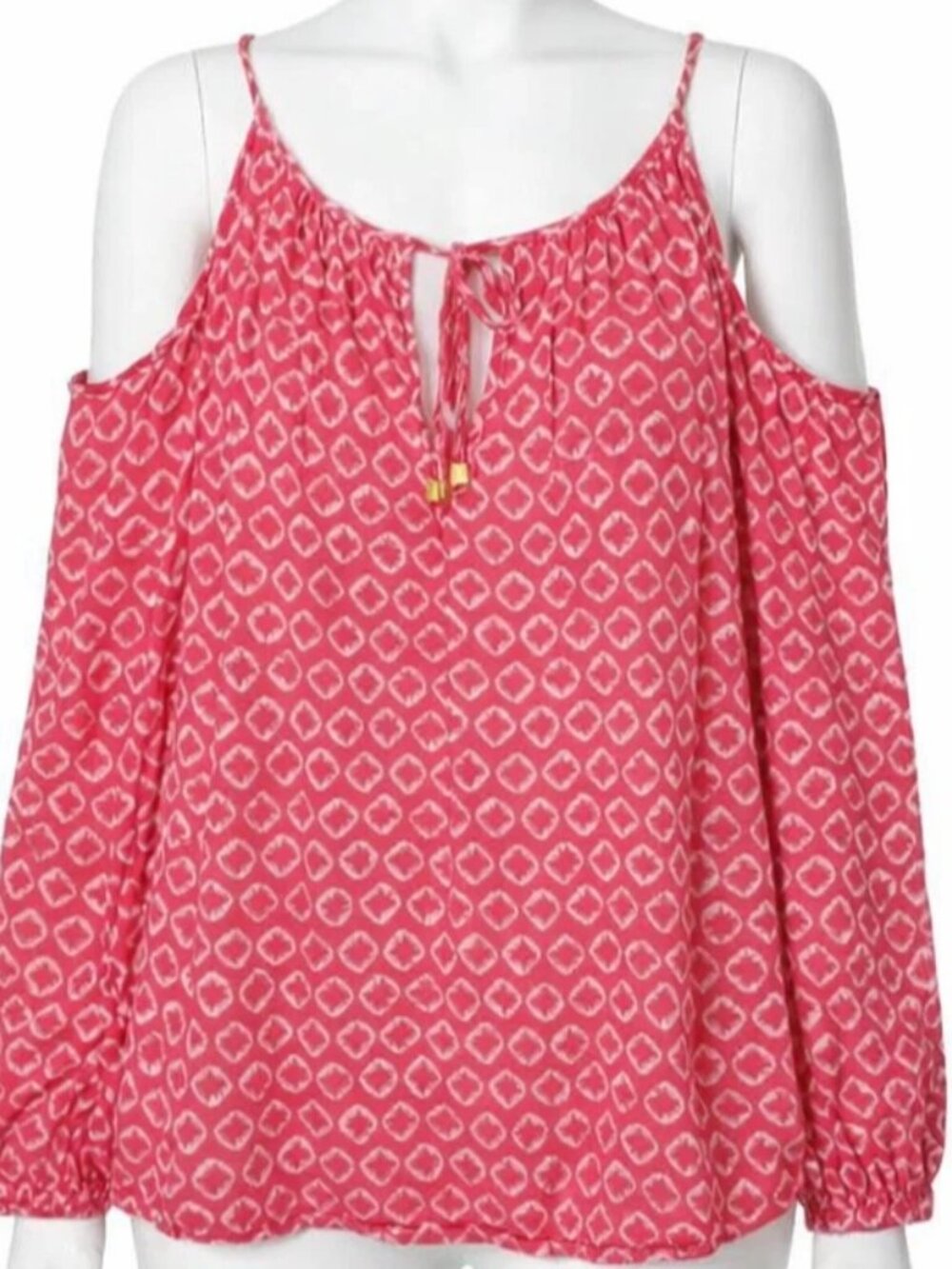 Michael Kors Cold Shoulder Top Women Size Medium Tie Front